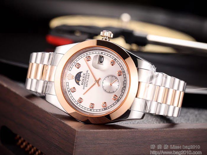 ROLEX勞力士 男士腕表 經典熱賣 高雅品位 全自動機械機芯 真皮錶帶 百搭款手錶  wssb4750